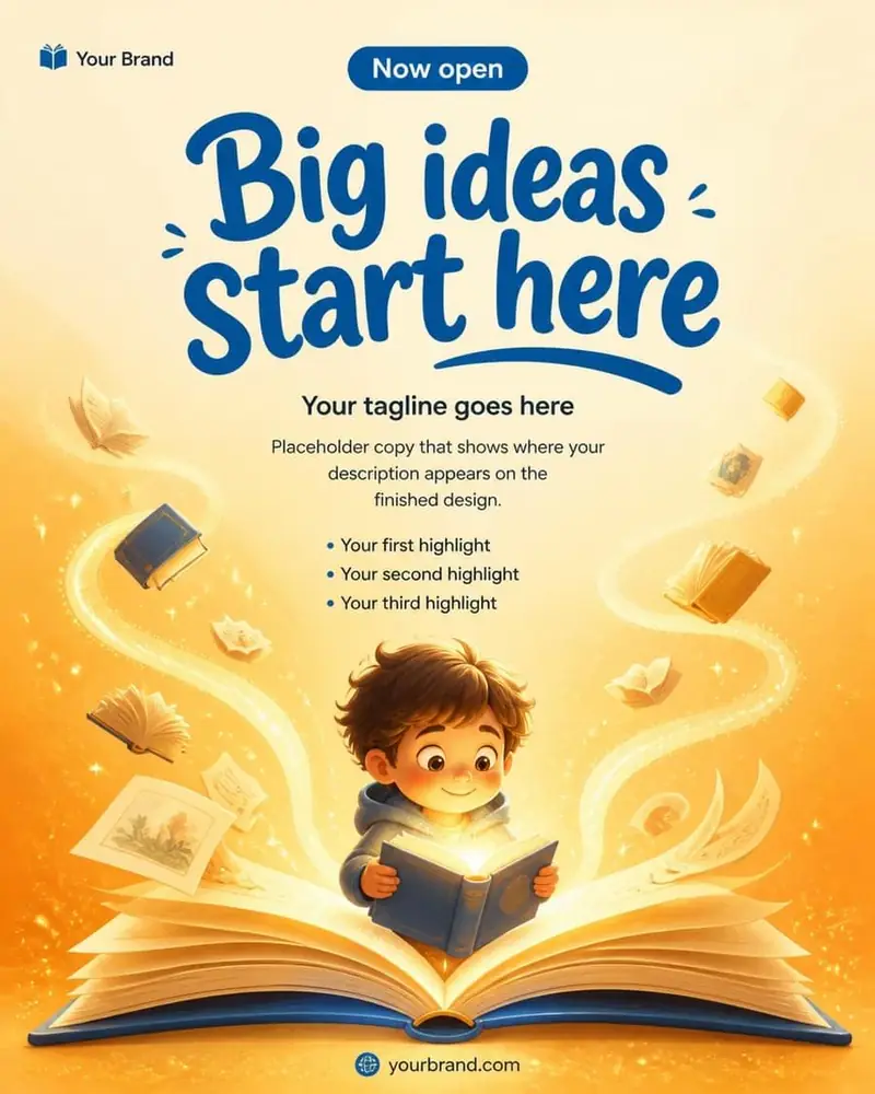 Storybook Glow AI poster style: warm illustrated artwork